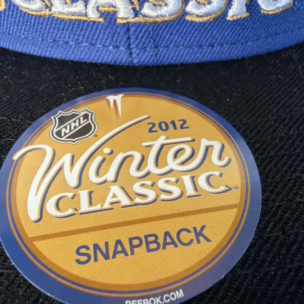 NHL Winter Classic 2012 Reebok Snapback Hat Cap Blue Black 100% Wool